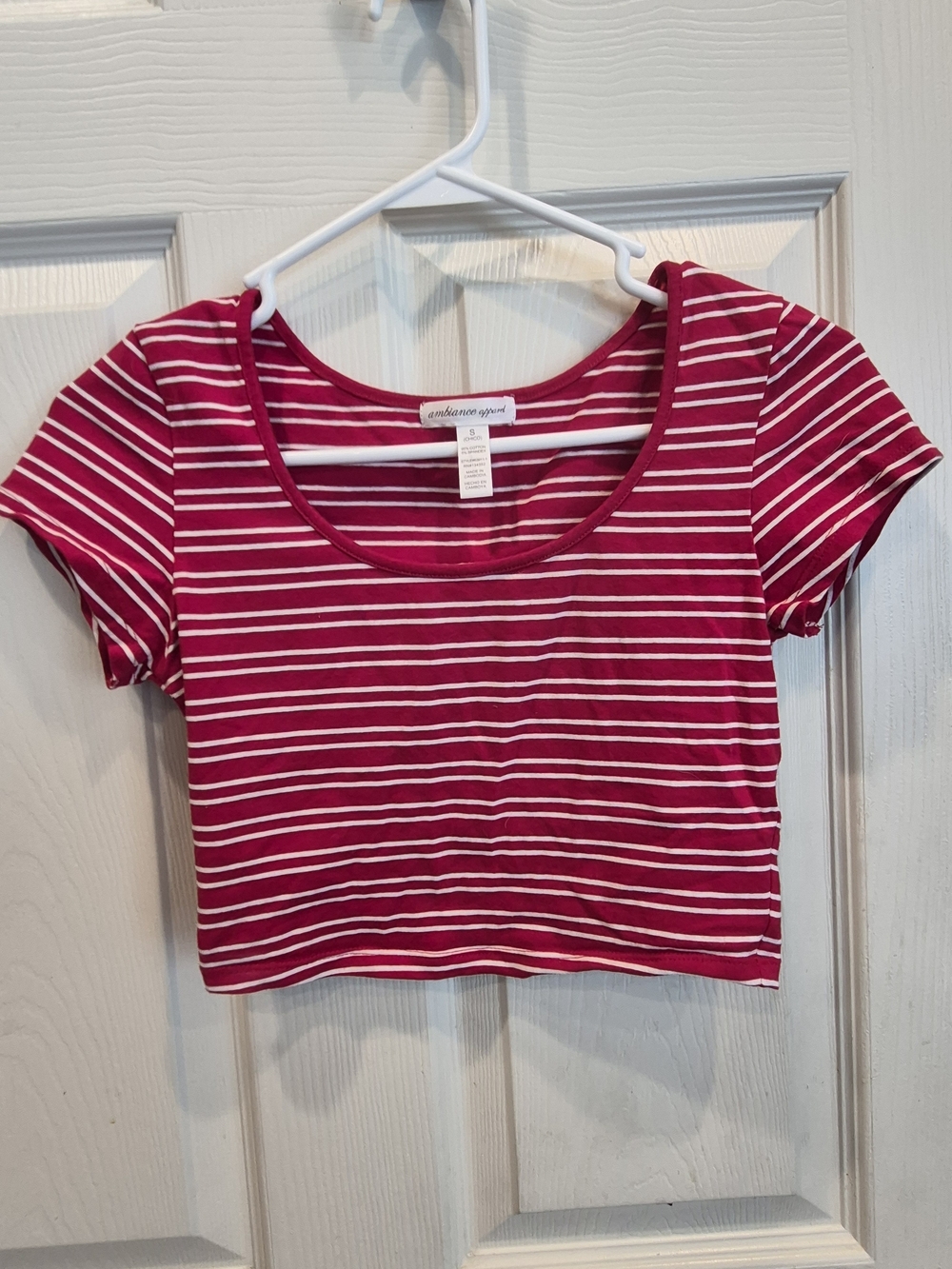 Ambiance Red Striped Crop Top